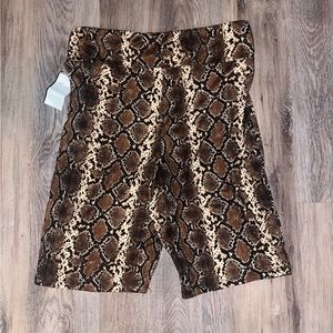 Snake print spandex biker shorts. Brand new never worn with tag.